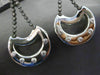 ESTATE LARGE 1.20CT DIAMOND 14KT WHITE & BLACK GOLD 3D ETOILE HANGING EARRINGS