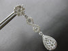 LARGE 2.58CT DIAMOND 18KT WHITE GOLD TEAR DROP FLOWER INFINITY HANGING EARRINGS