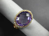 ESTATE 4.08CT DIAMOND & AAA OVAL CUT AMETHYST 14KT ROSE GOLD FRIENDSHIP FUN RING