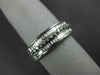 WIDE .46CT DIAMOND 18K WHITE GOLD 3D ROUND & BAGUETTE 3 ROW 6MM ANNIVERSARY RING