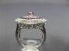 ESTATE EXTRA LARGE 3.88CT DIAMOND & AAA RUBY 14KT WHITE GOLD MARQUISE SHAPE RING