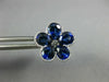 ESTATE LARGE 3.98CT DIAMOND & AAA SAPPHIRE 18KT WHITE GOLD FLOWER STUD EARRINGS