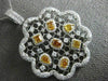 EXTRA LARGE 4.96CT WHITE & FANCY YELLOW DIAMOND 18KT 2 TONE GOLD FLOWER PENDANT