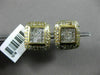 ESTATE WIDE .95CT DIAMOND 14K WHITE & YELLOW GOLD ETOILE CLASSIC SQUARE EARRINGS