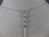 ESTATE .26CT DIAMOND 14KT WHITE GOLD 3D ELONGATED 5 STONE LARIAT LOVE NECKLACE