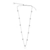 LARGE 2.0CT DIAMOND 14KT WHITE GOLD ROUND BEZEL BY THE YARD ADJUSTABLE NECKLACE