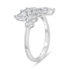 WIDE 1.15CT DIAMOND 14KT WHITE GOLD 3D PEAR SHAPE CRISS CROSS ANNIVERSARY RING