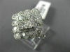 ESTATE EXTRA LARGE 2.24CT DIAMOND 18KT WHITE GOLD 3D FLOWER SQUARE ETOILE RING