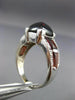 ESTATE 9.28CT DIAMOND & AAA GARNET 14K WHITE GOLD 3D PYRAMID COCKTAIL RING #2040