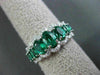 ESTATE 1.84CT DIAMOND & EMERALD 18KT WHITE GOLD 3D HALO WEDDING ANNIVERSARY RING