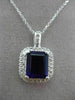 ESTATE LARGE 4.61CT DIAMOND & AMETHYST 14KT WHITE GOLD MILGRAIN FLOATING PENDANT