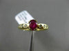 ESTATE WIDE .58CT DIAMOND & RUBY 14KT YELLOW GOLD 3D ETOILE OVAL ENGAGEMENT RING