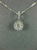 ESTATE .33CT DIAMOND 18KT WHITE GOLD 3D CLUSTER SOLITAIRE HALO FLOATING PENDANT