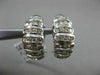 ESTATE 1.25CT DIAMOND 14KT WHITE GOLD 3D MULTI ROW WAVE HANGING CLIP ON EARRINGS