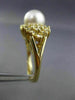 WIDE .58CT DIAMOND & SOUTH SEA PEARL 14KT YELLOW GOLD MULTI ROW BOW TIE FUN RING