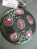ESTATE LARGE 1.36CT DIAMOND & AAA PINK SAPPHIRE 14KT BLACK GOLD FILIGREE PENDANT