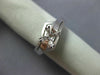 ESTATE 18K WHITE GOLD FOUR PRONG MATTE & SHINY SEMI MOUNT ENGAGEMENT RING #24594