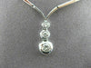 ESTATE .55CT DIAMOND 18KT WHITE GOLD FLOATING THREE STONE DROP NECKLACE #15056