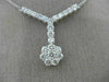 ESTATE LARGE 1.75CT DIAMOND 14KT WHITE GOLD FLOWER CLUSTER LARIAT LOVE NECKLACE