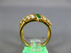 WIDE 1.60CT DIAMOND & AAA EMERALD 18KT YELLOW GOLD 3D ROUND & BAGUETTE FUN RING