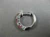 ESTATE .96CT DIAMOND & AAA PINK SAPPHIRE 14KT WHITE GOLD CLASSIC HUGGIE EARRINGS