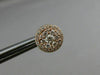 ESTATE LARGE .77CT ROUND DIAMOND 18KT ROSE GOLD 3D CLUSTER HALO STUD EARRINGS