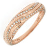 ESTATE .22CT DIAMOND 14KT ROSE GOLD 3D MULTI ROW SWIRL WAVE FUN RING