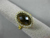 ESTATE 2.90CT DIAMOND & AAA SMOKY TOPAZ 14KT YELLOW GOLD 3D FILIGREE OVAL RING