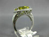EXTRA LARGE 4.60CT DIAMOND & AAA GREEN AMETHYST 14KT WHITE GOLD 3D PRINCESS RING