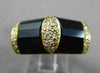 ESTATE LARGE .25CT DIAMOND & AAA ONYX 18KT YELLOW GOLD 3 DIMENSIONAL FUN RING