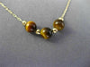 ESTATE AAA TIGER EYE 14K YELLOW GOLD CLASSIC FLEXIBLE BEADED FUN NECKLACE #26207