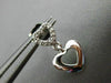 ESTATE .06CT DIAMOND 14KT WHITE GOLD 3D OPEN DOUBLE HEART LOVE HANGING EARRINGS