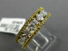 ESTATE 1.72CT WHITE & FANCY YELLOW DIAMOND 18KT GOLD SEMI ETERNITY WEDDING RING