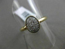 ESTATE WIDE .15CT ROUND DIAMOND 14KT YELLOW GOLD 3D OVAL CLASSIC PAVE LOVE RING