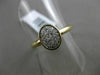 ESTATE WIDE .15CT ROUND DIAMOND 14KT YELLOW GOLD 3D OVAL CLASSIC PAVE LOVE RING
