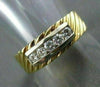 ESTATE LARGE & WIDE .50CT DIAMOND 14KT Y&W GOLD ANNIVERSARY / WEDDING RING #999