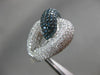 ESTATE EXTRA LARGE 5.26CT WHITE & BLUE DIAMOND 14KT WHITE GOLD ANNIVERSARY RING