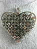ESTATE LARGE 1.10CT DIAMOND 14K WHITE GOLD HANDCRAFTED ETOILE HEART LOVE PENDANT