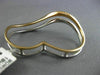 ESTATE LARGE .61CT ROUND DIAMOND 18K WHITE & ROSE GOLD 3D TWO ROW WAVE LOVE RING