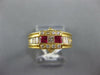 1.36CT DIAMOND & AAA RUBY 18KT YELLOW GOLD 3D PRINCESS BAGUETTE & ROUND FUN RING