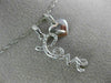 ESTATE .05CT ROUND DIAMOND 14K WHITE GOLD 3D CLASSIC HEART LOVE FLOATING PENDANT