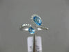 ESTATE .81CT DIAMOND & AAA EXTRA FACET BLUE TOPAZ 14KT WHITE GOLD SNAKE FUN RING
