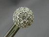 ESTATE LARGE 1.58CT DIAMOND 18KT WHITE GOLD CLUSTER FLOWER CLASSIC STUD EARRINGS