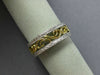 ESTATE WIDE PLATINUM & 18KT YELLOW GOLD 3D OPEN FILIGREE ANNIVERSARY RING #26410