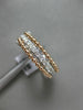 ESTATE .53CT DIAMOND 14KT WHITE & ROSE GOLD 3D MULTI ROW CRISS CROSS LOVE RING