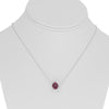 LARGE 3.16CT DIAMOND & AAA PINK SAPPHIRE 18KT WHITE GOLD 3D FLORAL LOVE NECKLACE
