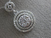 ESTATE .5CT DIAMOND 14K WHITE GOLD  CLASSIC CLUSTER DOUBLE HALO FLOATING PENDANT