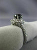 ESTATE 2.62CT WHITE & BLACK DIAMOND 14KT WHITE GOLD 3D FLOWER ENGAGEMENT RING