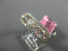WIDE 1.68CT WHITE & PINK DIAMOND 18K WHITE & ROSE GOLD 3D HALO ANNIVERSARY RING