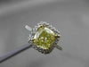ESTATE 2.07CT GIA FANCY YELLOW DIAMOND 18K WHITE GOLD FILIGREE ENGAGEMENT RING